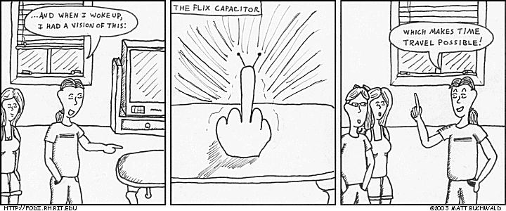 Comic graphic for 2003-08-05: FLIXCAPACITORSISTHEPOWER