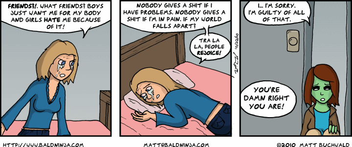 Comic graphic for 2010-10-22: Crying on the Bed